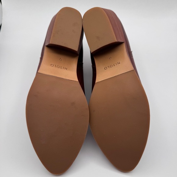 Nisolo Mia Women's 9 Ankle Boots Leather Heeled‎ Booties Burgundy Red - Picture 4 of 6